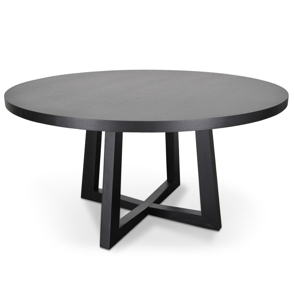 Zodiac 1.5m Round Wooden Dining Table - Black