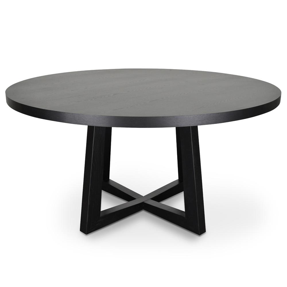 Zodiac 1.5m Round Wooden Dining Table - Black