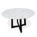 1.15m Round Marble Dining Table - Black Base - image 3