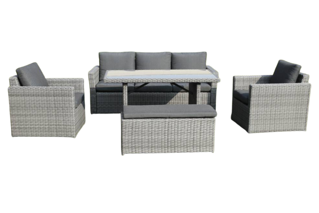 Anders Mid Height Outdoor Dining Set - Grey