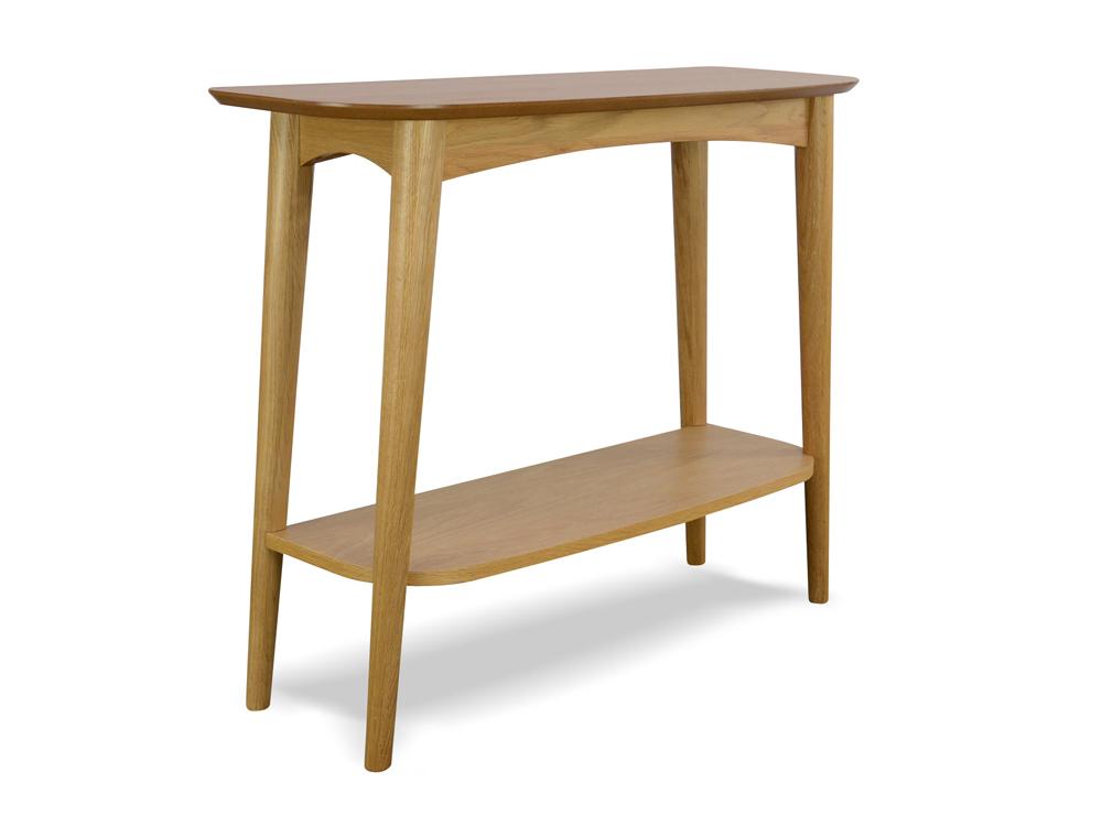 Yrsa Narrow Wood Console Table with Shelf