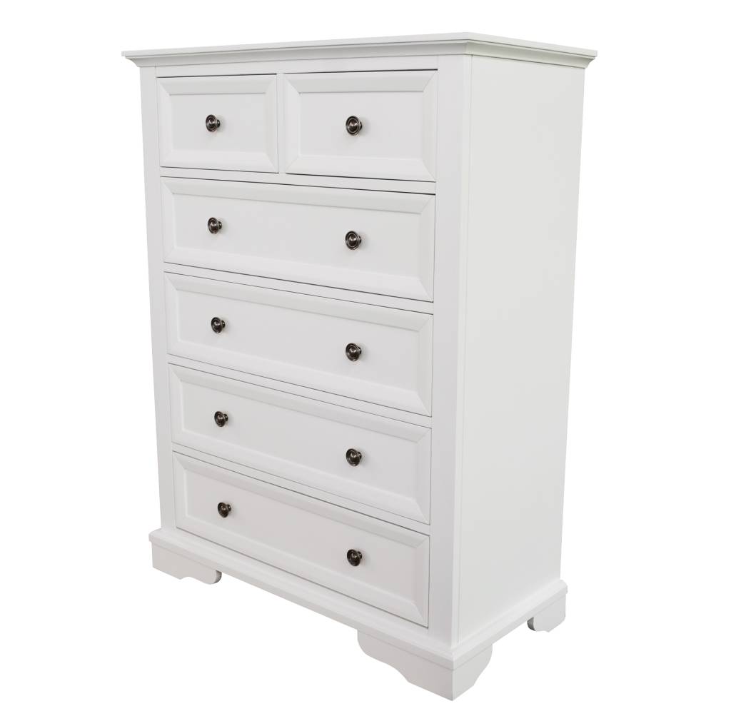 Bean Tallboy 6 Chest Drawers Solid Acacia Wood Bed Storage Cabinet