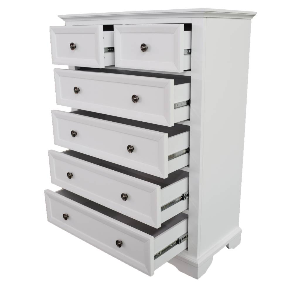 Bean Tallboy 6 Chest Drawers Solid Acacia Wood Bed Storage Cabinet